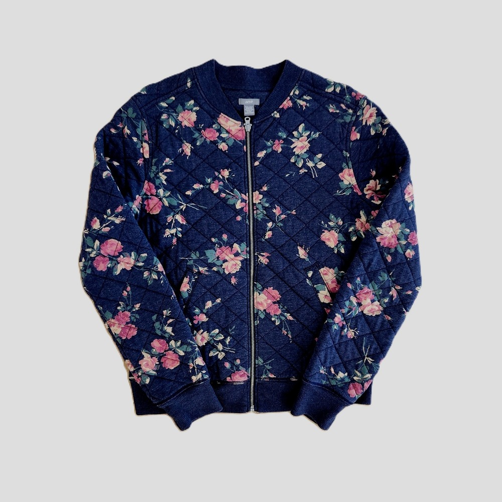 VTG Aerie Floral Quilted Bomber Jacket XS/S Rare Deadstock